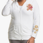 White Faux Sequins Gingerbread Girl Lightweight Hooded Christmas Graphic Jacket