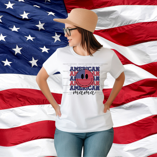 Patriotic - American Mama - Retro