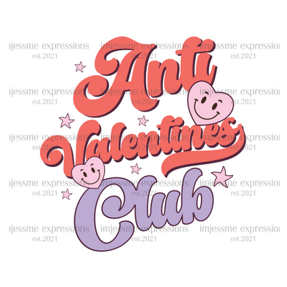 Anti Valentine's Club - DTF Valentine's Day Graphic Sweater