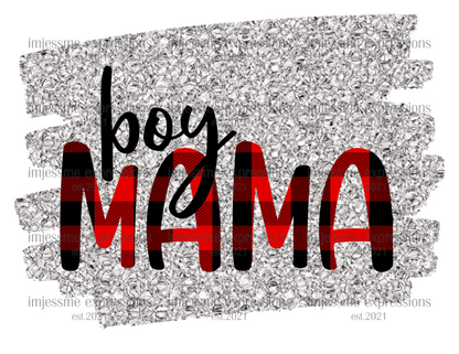 BOY MAMA PLAID PRINT - GRAPHIC TEE