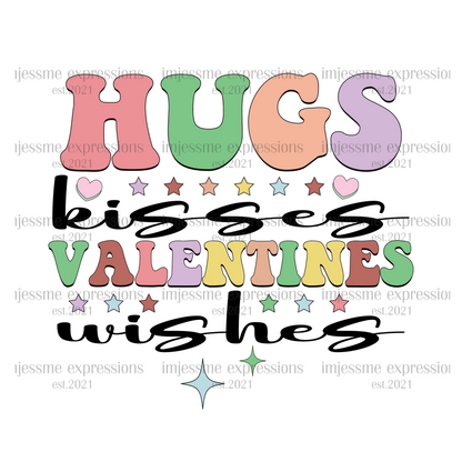 Hugs Kisses Valentine's Wishes - DTF Valentine's Day Graphic Sweater