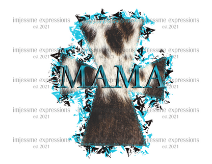 MAMA CROSS WITH COW PRINT - GRAPHIC TEE