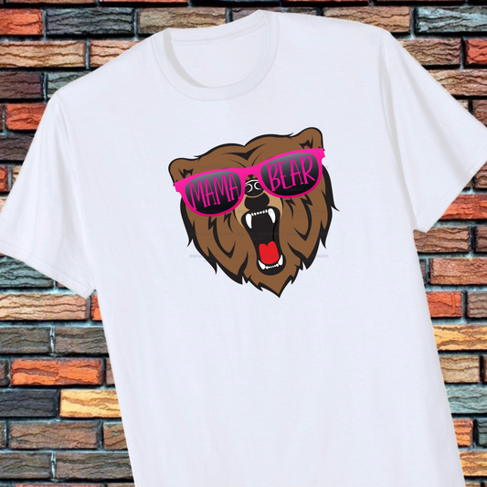 MAMA BEAR WITH SHADES - GRAPHIC TEE