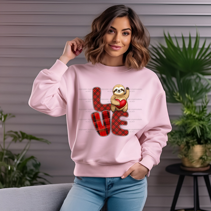 Sloth LOVE - DTF Valentine's Day Graphic Sweater