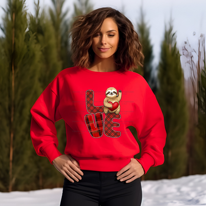 Sloth LOVE - DTF Valentine's Day Graphic Sweater